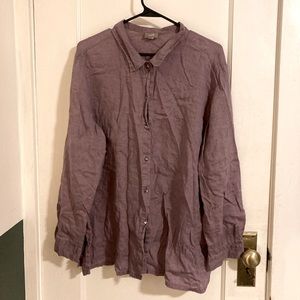 J. Jill 100% linen button up long sleeve shirt